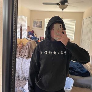 Medium Black Friends Hoodie had some bleach spots on back